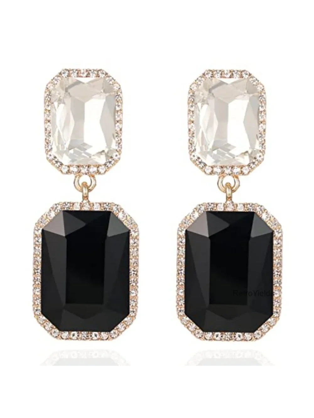 Vintage Rhinestone Crystal Drop Dangle Earrings Women Evening Prom Jewelry